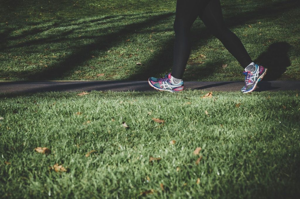 Women walking in a park
